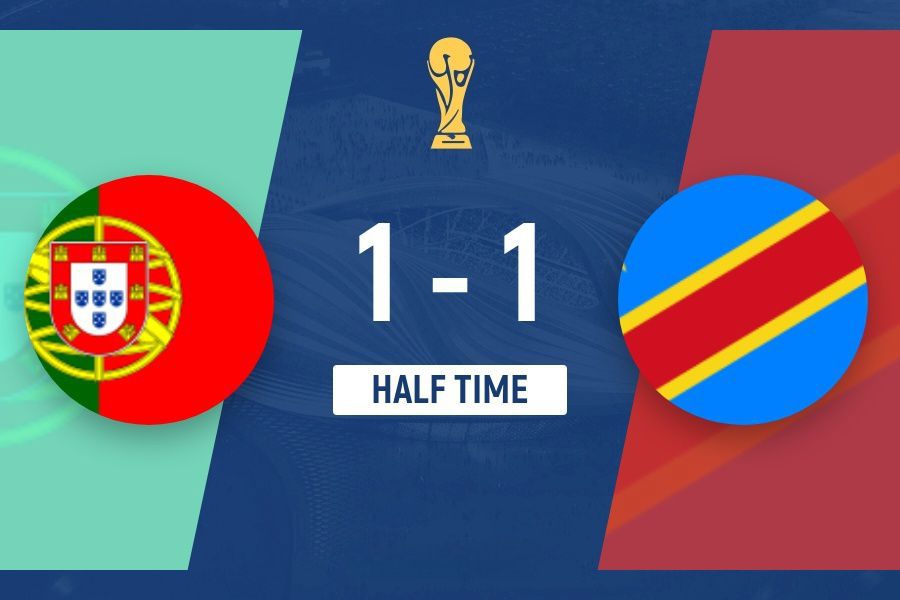 Hiệp 1 - Bồ Đào Nha 1-1 Cộng hòa Dân chủ Congo: Neto kiến tạo cho João Neves ghi bàn, trong khi Visa gỡ hòa ở phút bù giờ Hiệp 1 - Bồ Đào Nha 1-1 Cộng hòa Dân chủ Congo: Neto kiến tạo cho João Neves ghi bàn, trong khi Visa gỡ hòa ở phút bù giờ
