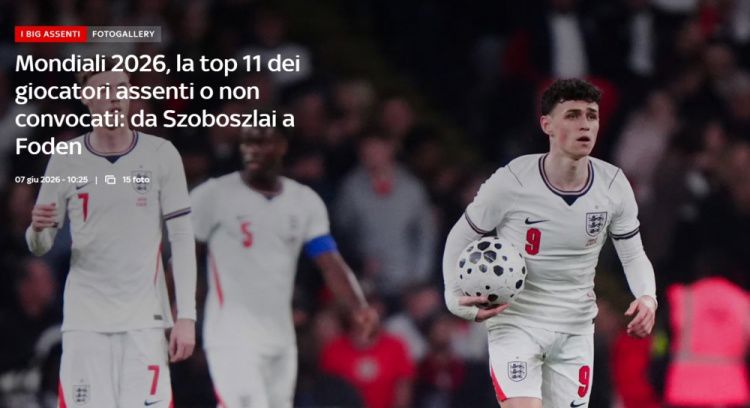 Đội hình tiêu biểu của Sky Sports Italy cho World Cup lần này: Palmer, Foden, Söbo và K77 Đội hình tiêu biểu của Sky Sports Italy cho World Cup lần này: Palmer, Foden, Söbo và K77
