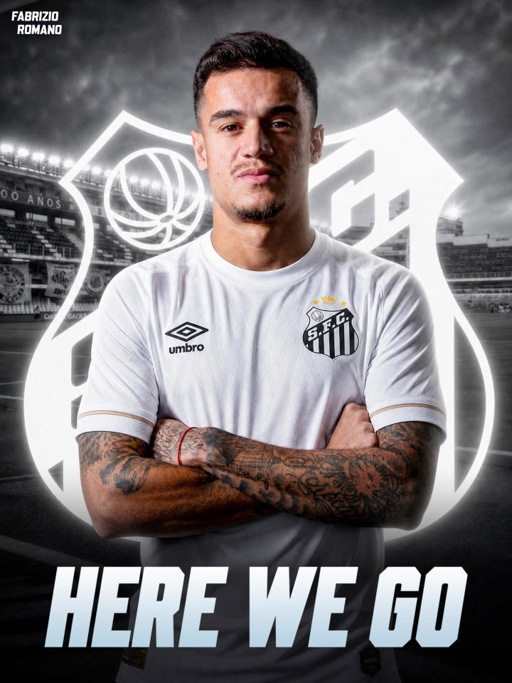 Here we go! Coutinho gia nhập Santos, tái hợp Neymar Here we go! Coutinho gia nhập Santos, tái hợp Neymar